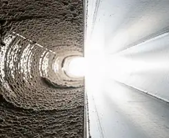 air duct cleaning services showing interior duct system inspection and cleaning in Grand Rapids, MI
